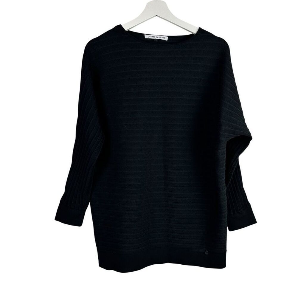 Adolfo Dominguez Women's Medium Black Ribbed Sweater